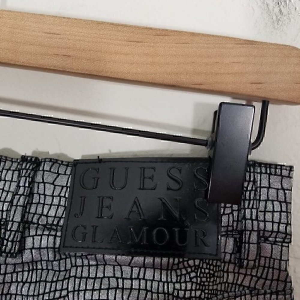 Guess GLAMOUR Print Silver Stretch Jeans Size 28 - Picture 6 of 6